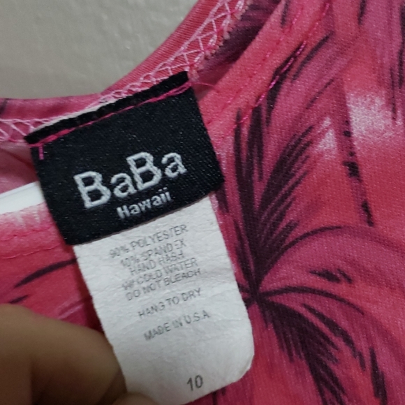 BaBa Hawaii Girls Palm Tree Dress Sz 10 - Picture 3 of 6